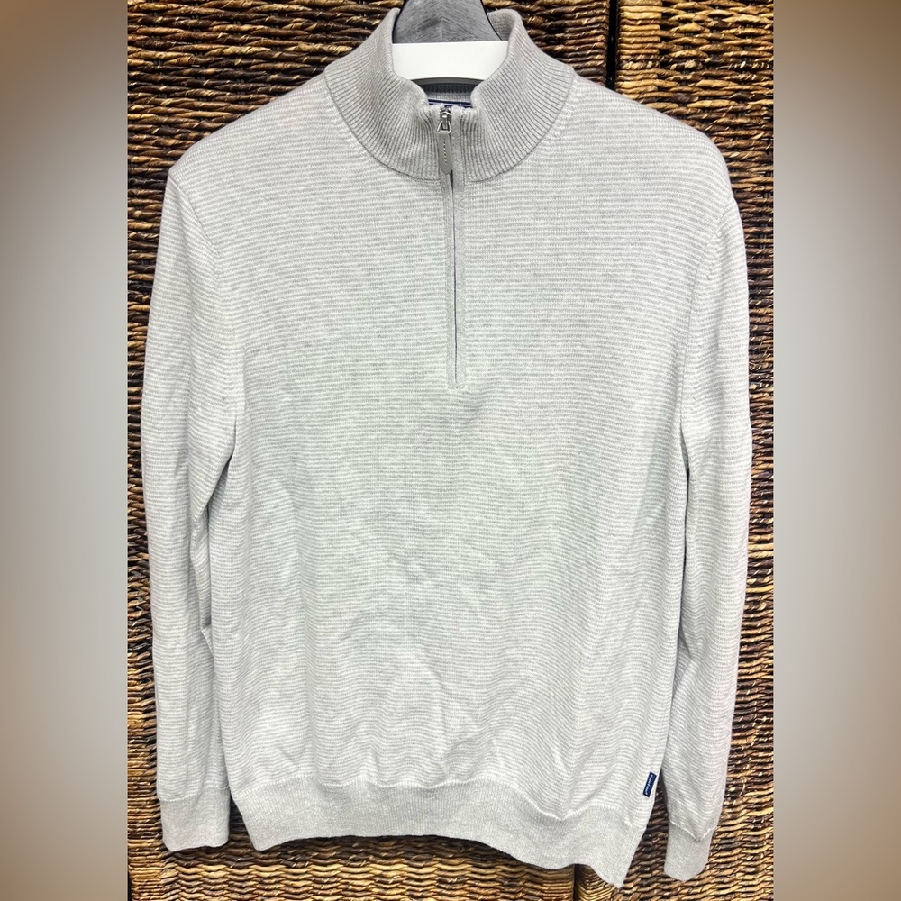 Vineyard Vines Light Gray Quarter Zip-Up‎ Sweater- Medium